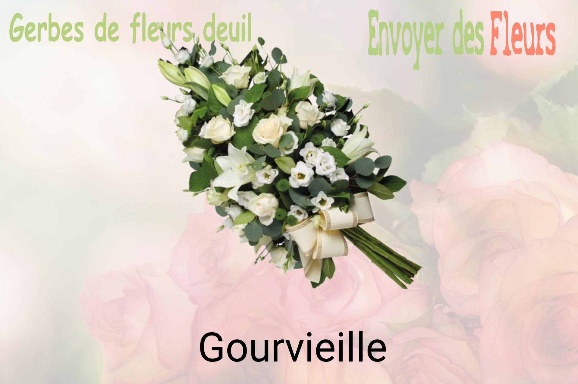 Gerbe de fleurs de deuil livrée à Gourvieille